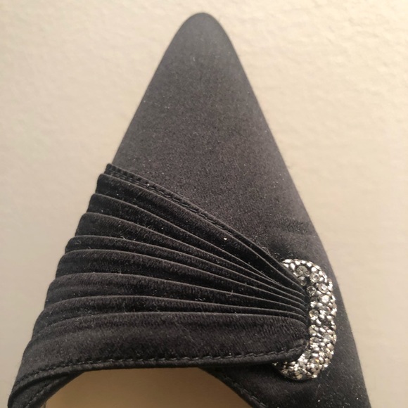 Jimmy Choo Bedazzled black satin heels crystal embellishments - Picture 11 of 16